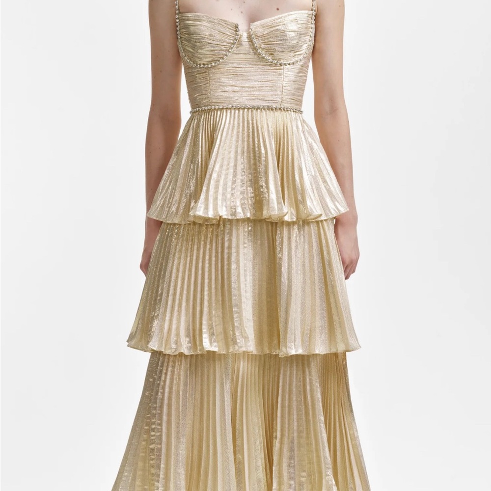 Elegant Gold Tiered Dress
